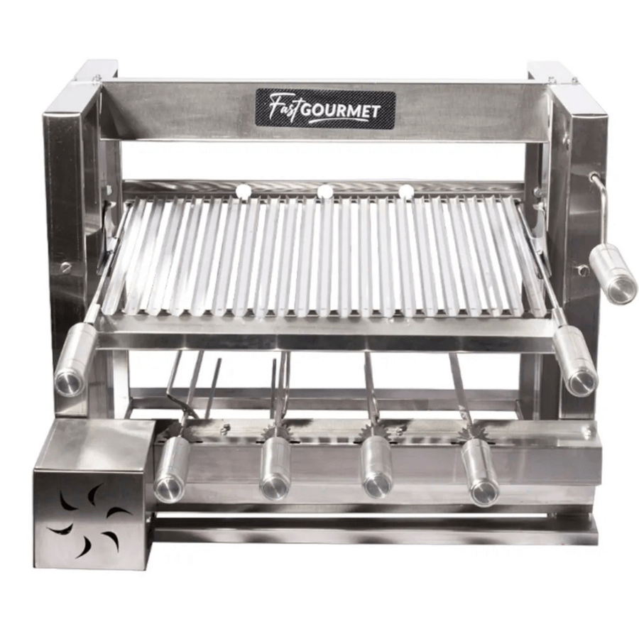 Churrasqueira Elevatória Gourmet EGKG04 com kit Giratório 4 espetos Fast Gourmet