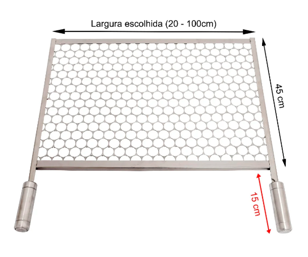 Grelha Moeda Profundidade 45cm Inox 430